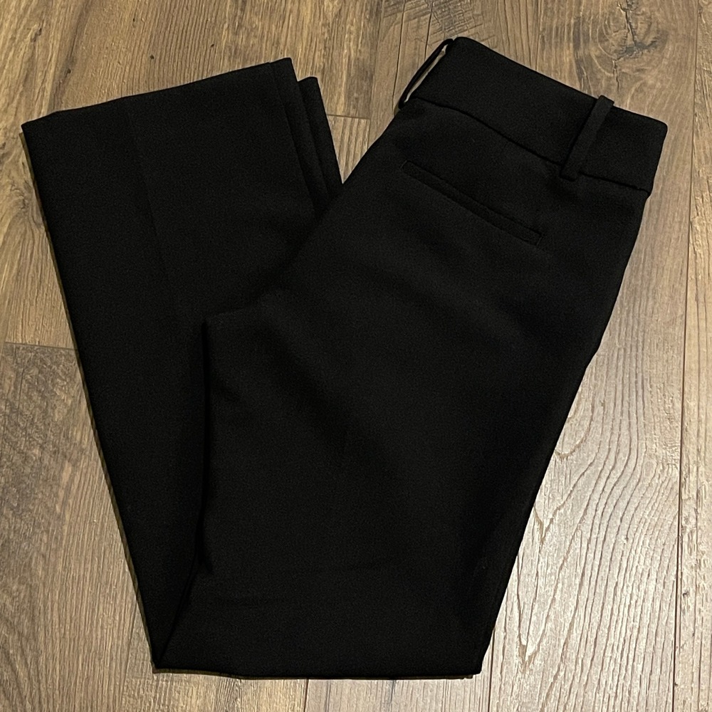 Ann Taylor Factory Black Petite Dress Pants Size 6P Straight Leg Stretch 865997